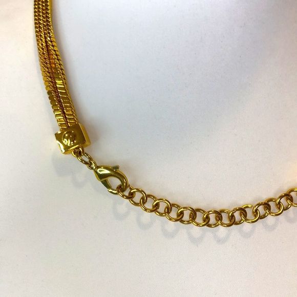 VINCE CAMUTO Black Leather Pendant On Double Square Rope Chain with Extension - Picture 4 of 6